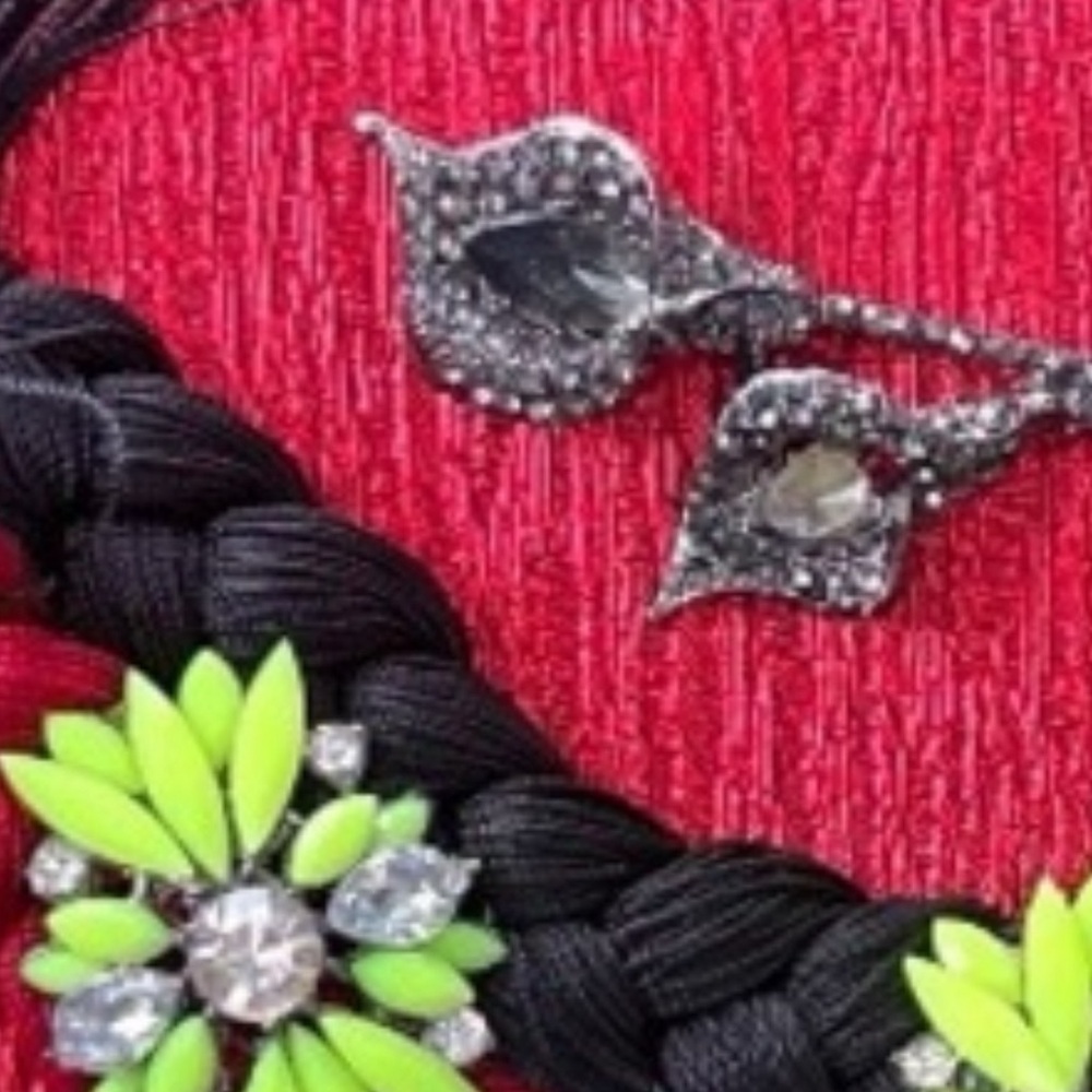 Iris Lane Red Clutch Fabric with Rhinestone Purse - Picture 8 of 10
